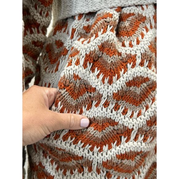 NWT Alanui Hawa Mahal Women's S Patterned intarsia cardigan cream Italy Sweater - Picture 9 of 10